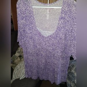 Soft, Flowy and Stretchy Top with Lace Inset